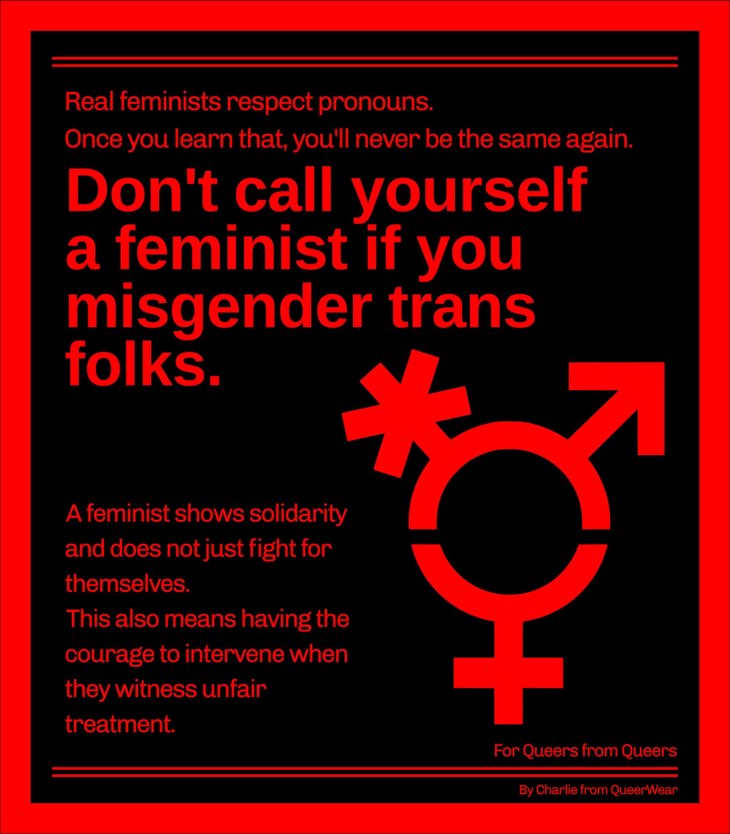 Don't call you a feminist - PrideWear Red Print