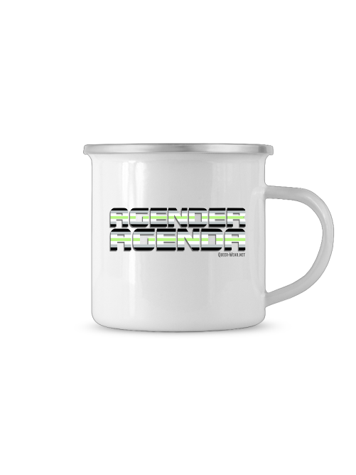 Agender Agenda Emaille Tasse