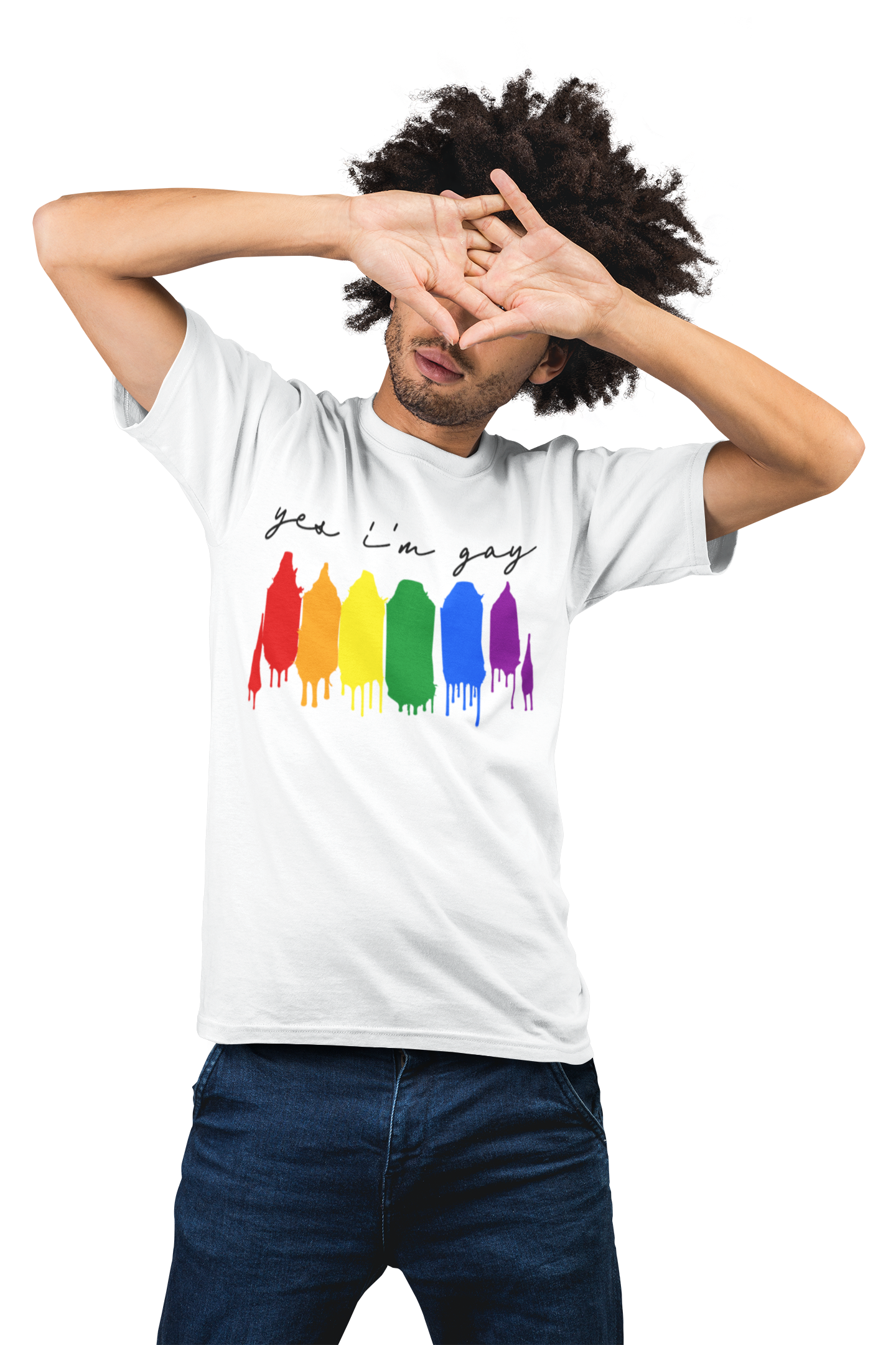 Yes i'm gay Rainbow Paint - Pridewear