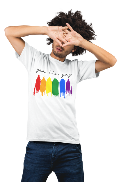 Yes i'm gay Rainbow Paint - Pridewear